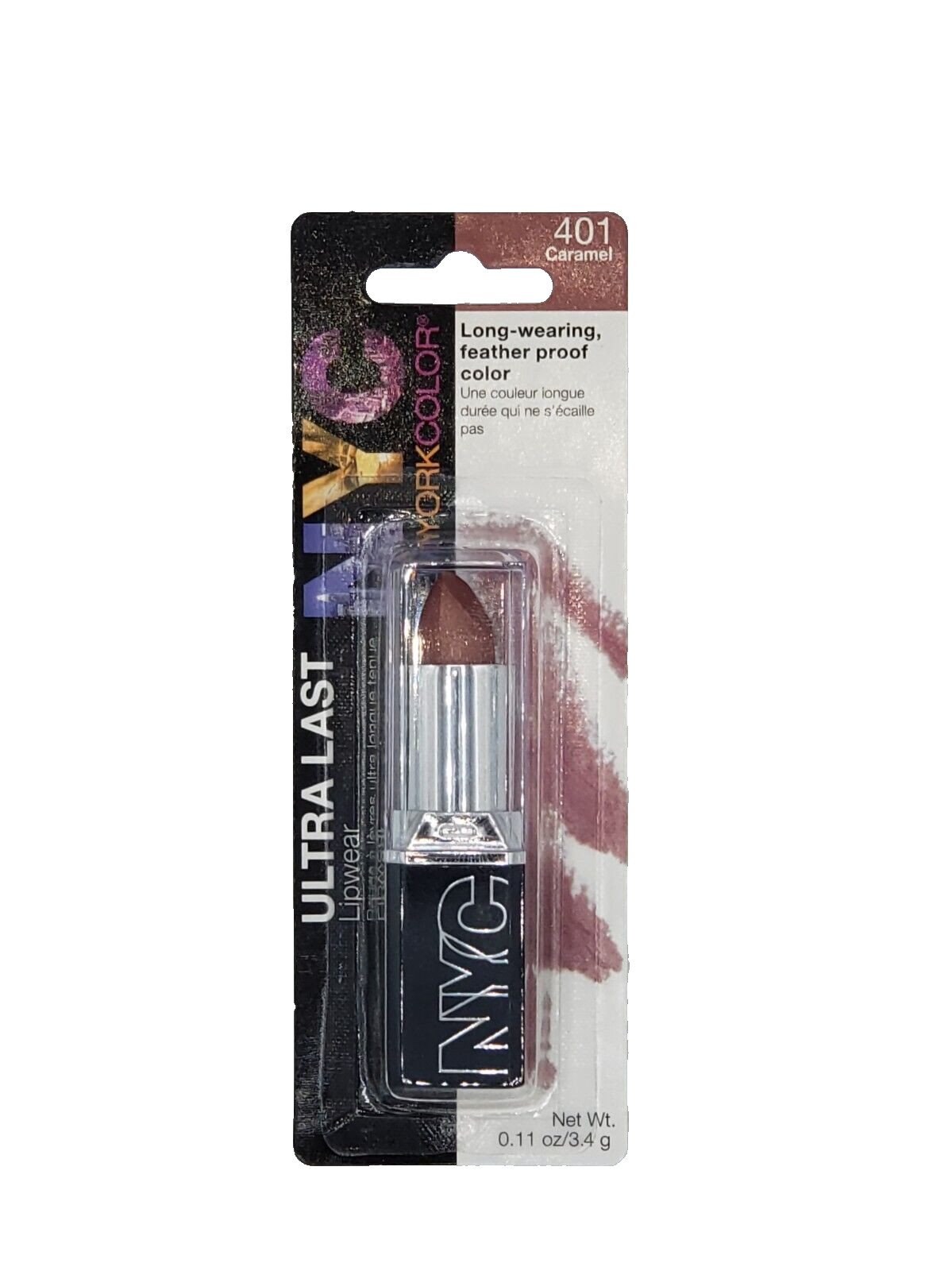 NEW NYC New York Color ULTRA LAST LIP WEAR 401 Caramel NEW NYC New York Color ULTRA LAST LIP WEAR 401 Caramel