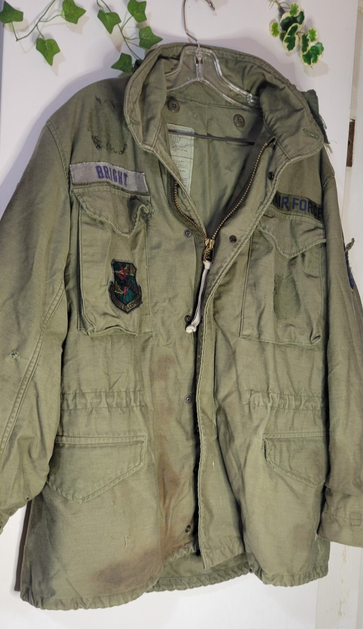 VTG 70\'s Vietnam US Army Military M-65 Men\'s M Airforce Patch Field Coat Jacket VTG 70\'s Vietnam US Army Military M-65 Men\'s M Airforce Patch Field Coat Jacket