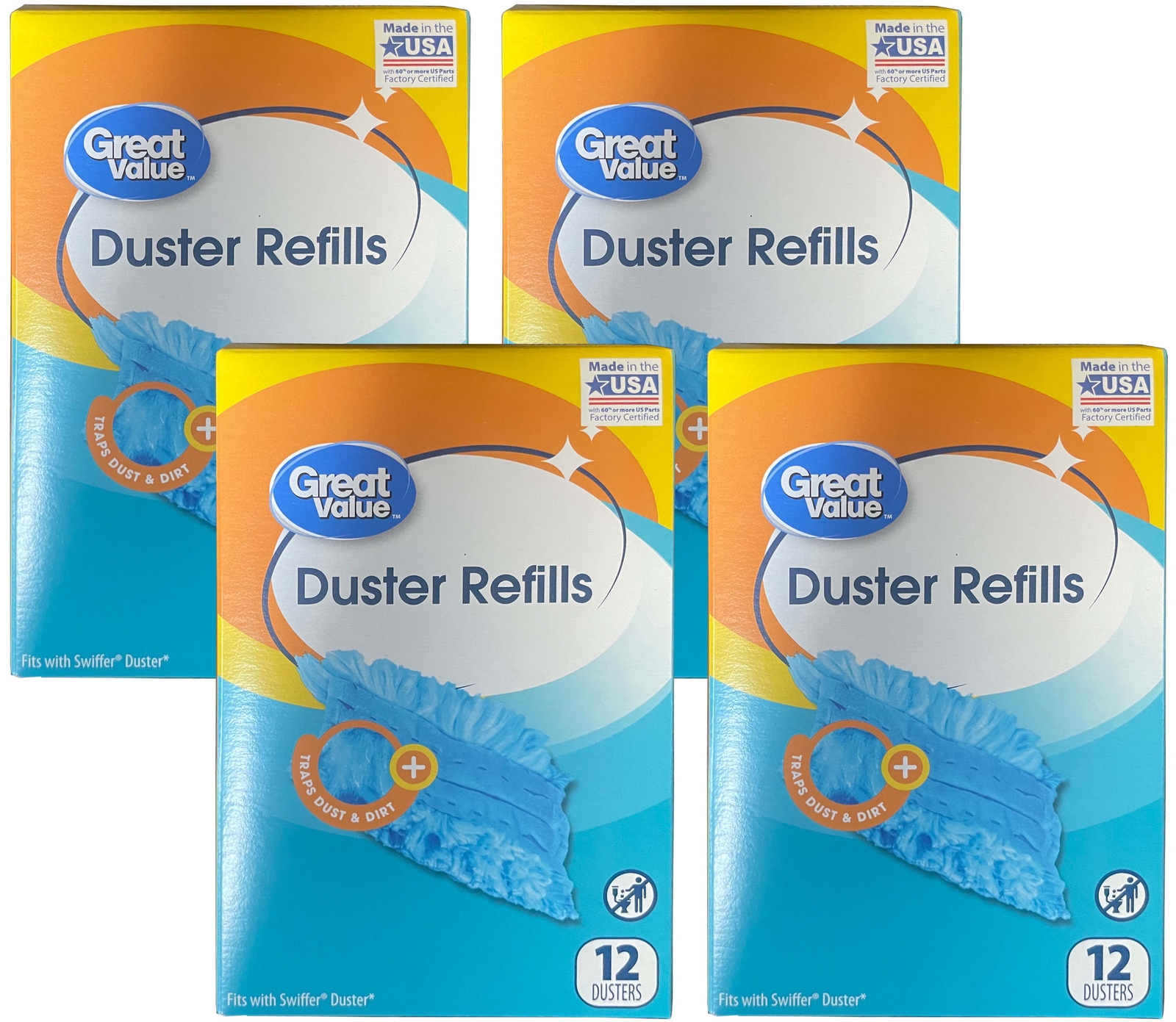 Great Value Duster Refills, 12 Ct 4 Pack - Compatible with Swiffer Dusters Great Value Duster Refills, 12 Ct 4 Pack - Compatible with Swiffer Dusters