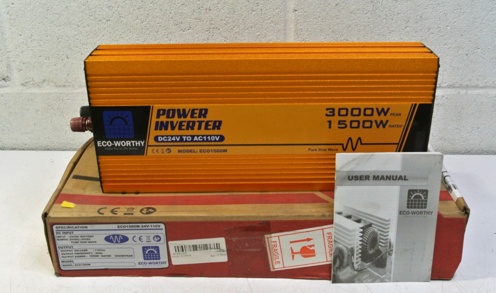 Eco-Worthy Power Inverter DC24V  To AC110V ECO1500W 3000W Peak 1500W Rated