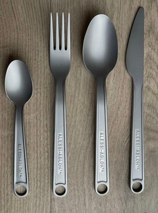 Alessi Special Edition Conversational Objects Cutlery Set 4 Pieces Virgil Abloh
