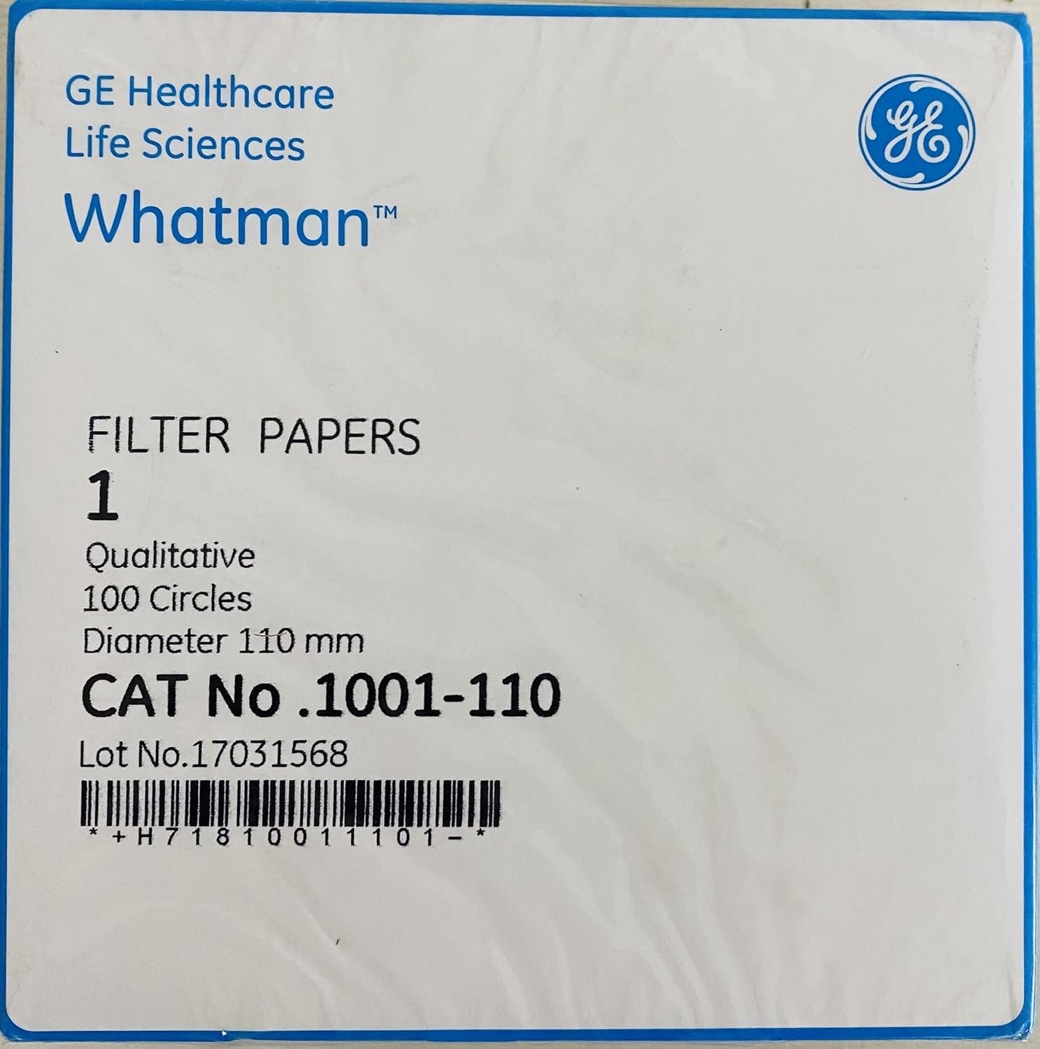 Whatman Quantitative Filter Paper Grade 1, 100 Sheets Pack Whatman Quantitative Filter Paper Grade 1, 100 Sheets Pack