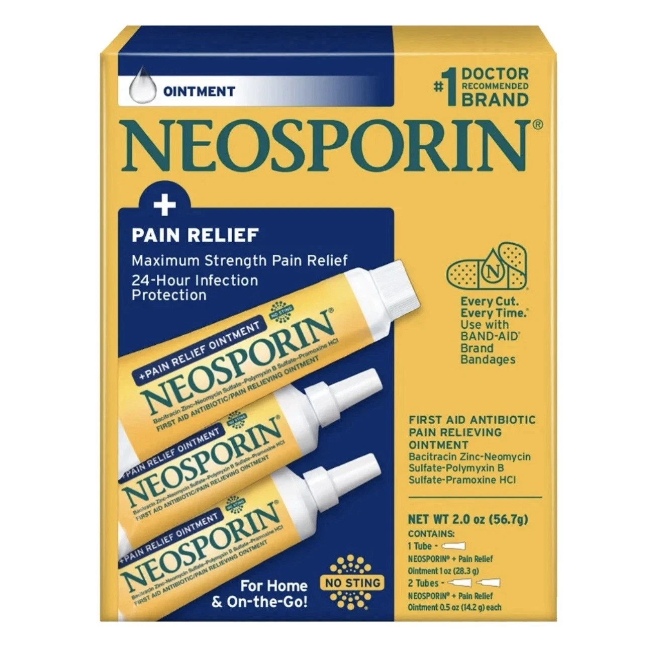 Neosporin Antibiotic+Pain Relief Ointment 3 pack 1 x 1 oz , 2 x 0.5 oz