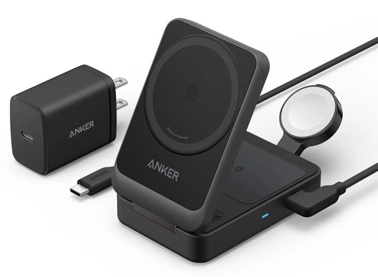 Anker MagGo Wireless Charging Station (15W, Foldable 3-in-1) Black Anker MagGo Wireless Charging Station (15W, Foldable 3-in-1) Black