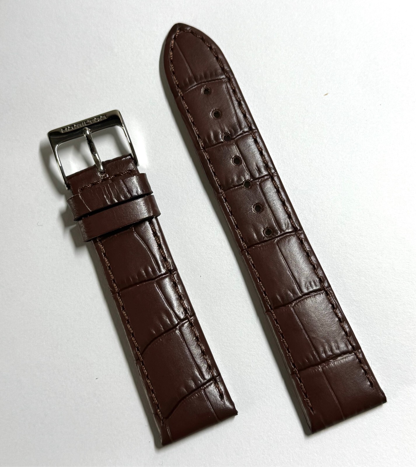 Original Hamilton Linwood 20mm H185120, H184510 Brown Leather Watch Band Strap
