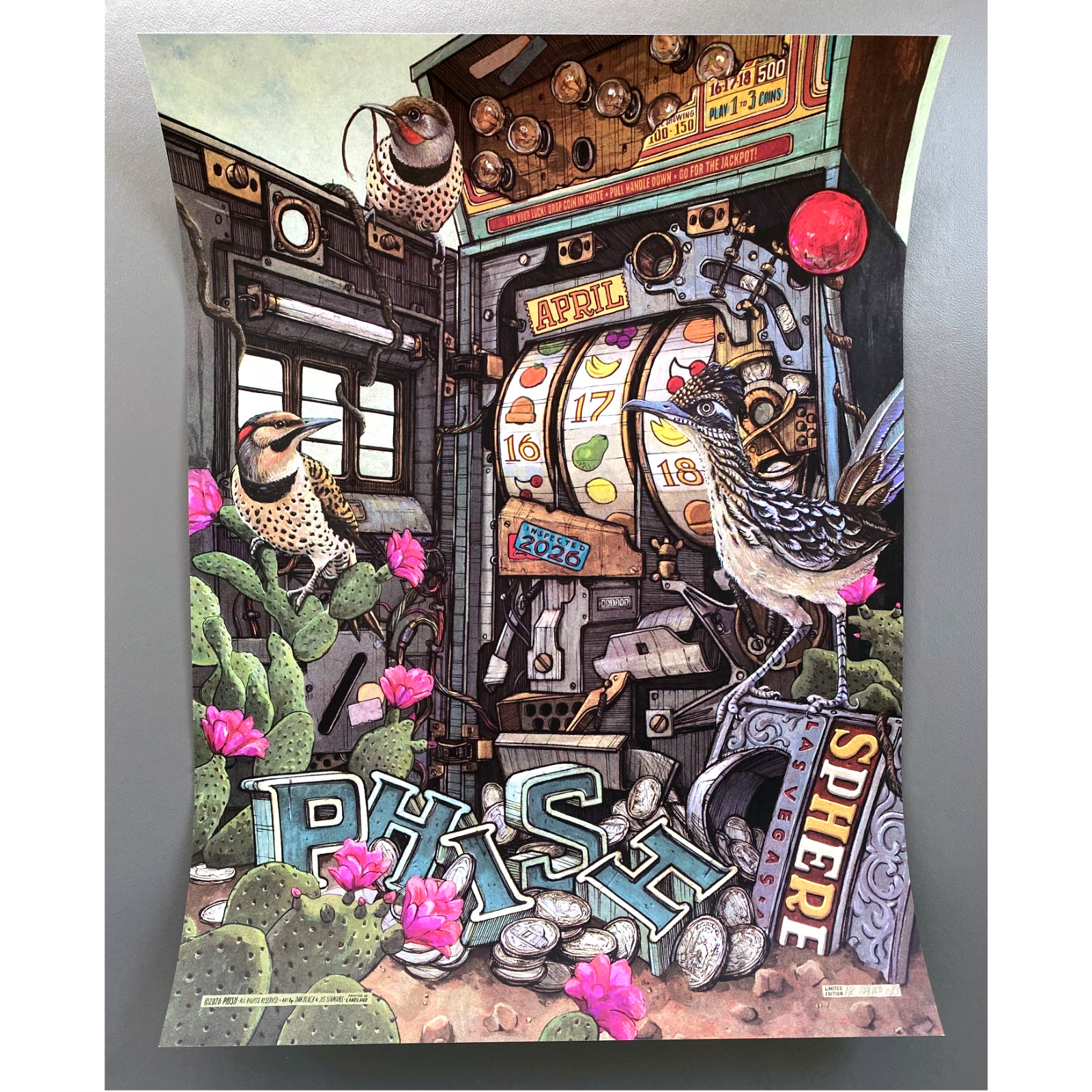 Phish Sphere Las Vegas 2026 Landland Poster Signed AE x/150 Seamans Dan Black Phish Sphere Las Vegas 2026 Landland Poster Signed AE x/150 Seamans Dan Black