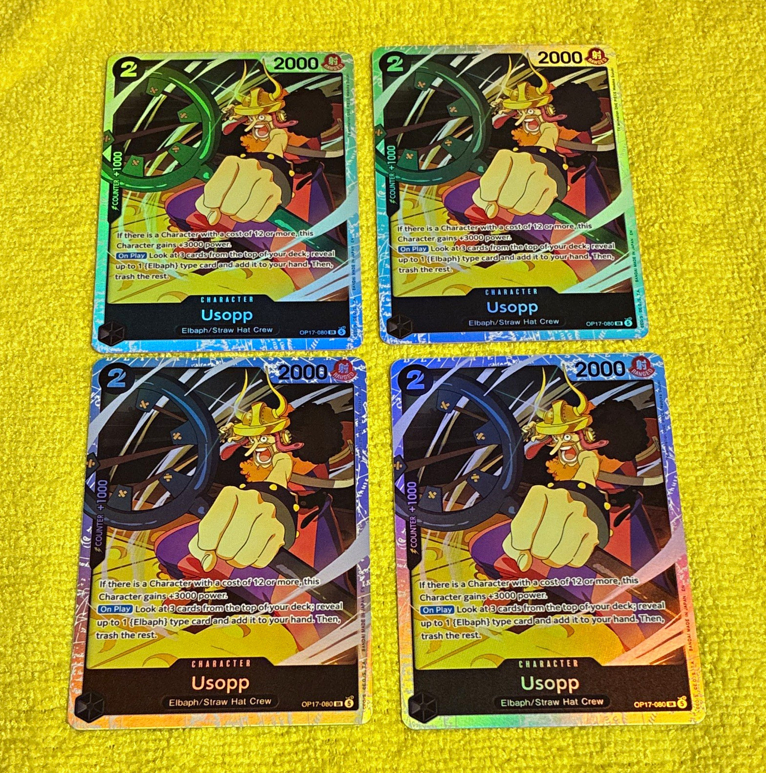 Usopp OP17-080 Alt Art Foil Blue Character x4 One Piece Card Game English Usopp OP17-080 Alt Art Foil Blue Character x4 One Piece Card Game English
