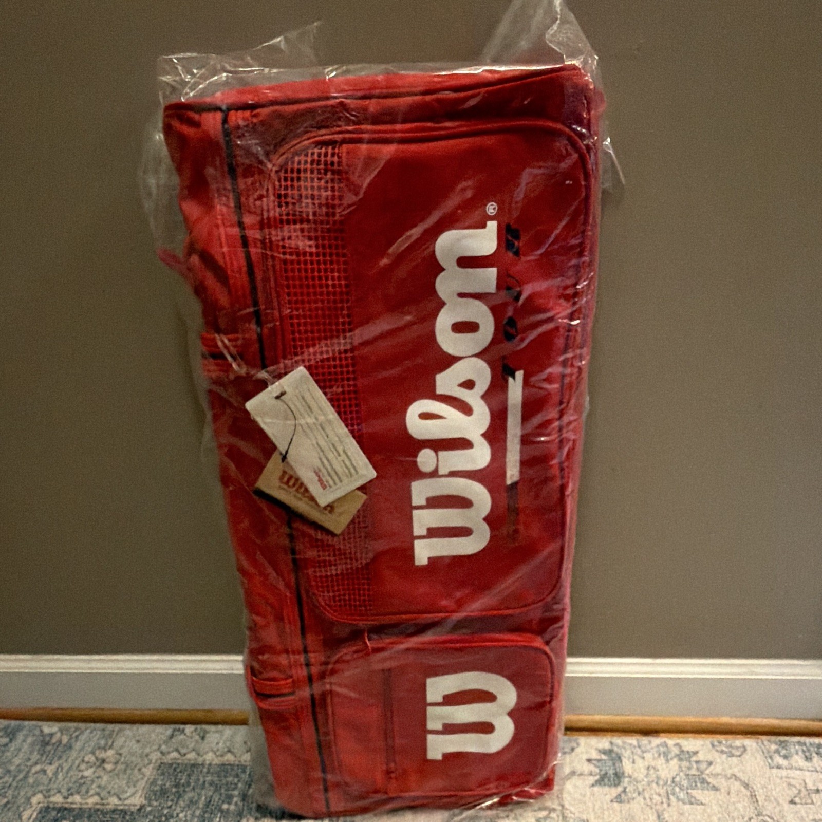 VTG NOS NWT 90s Wilson Tennis Tour Large Duffle Bag Red Block W Logo VTG NOS NWT 90s Wilson Tennis Tour Large Duffle Bag Red Block W Logo