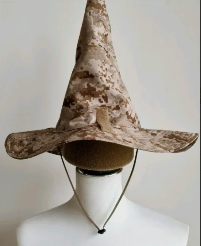 Tactical Magic Hat  One-Piece Hat with Wide Brim (Wizard Cosplay)