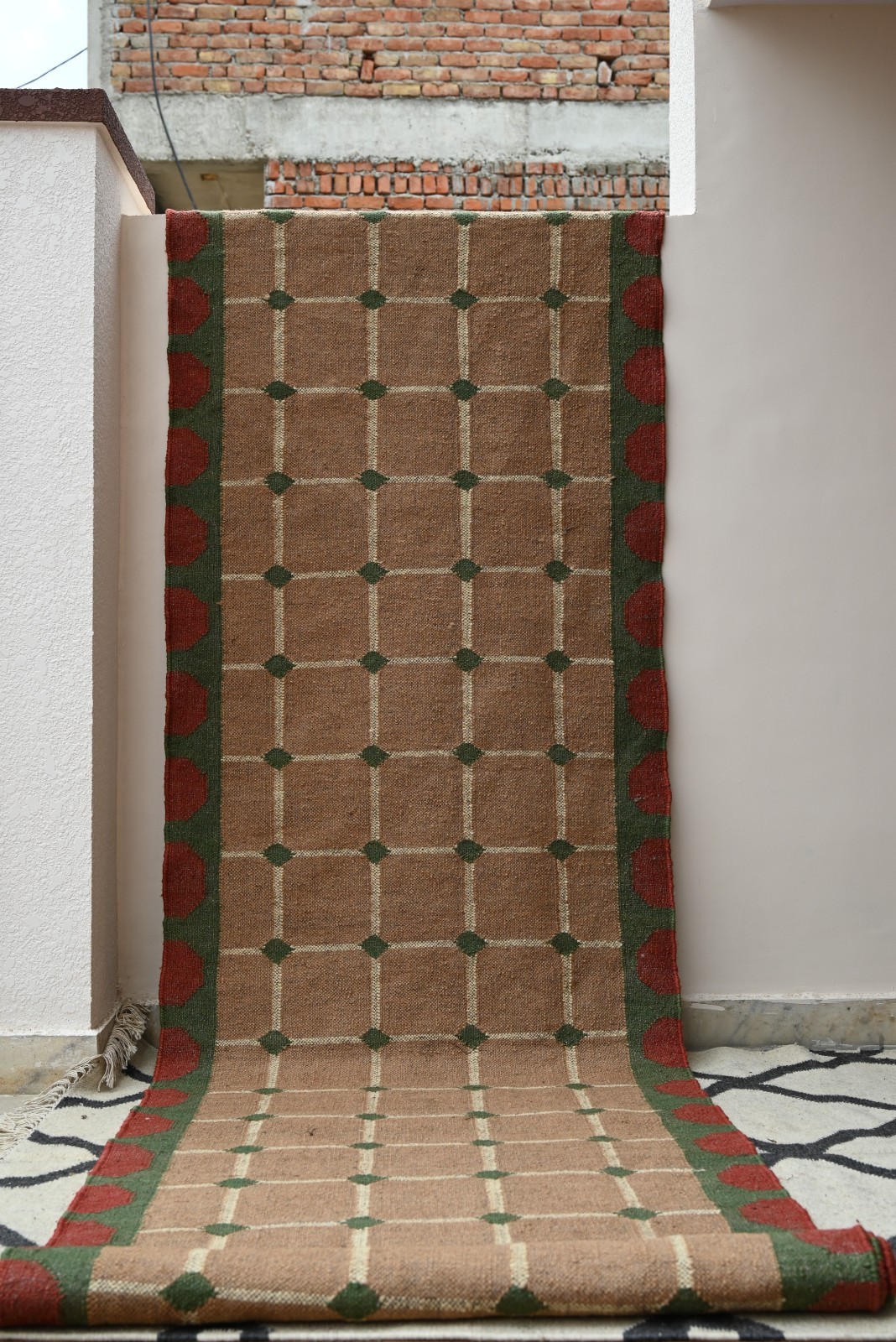 Vintage Kilim Runner - Handmade Jute Wool Runner, Geometric Runner, Stair Runner
