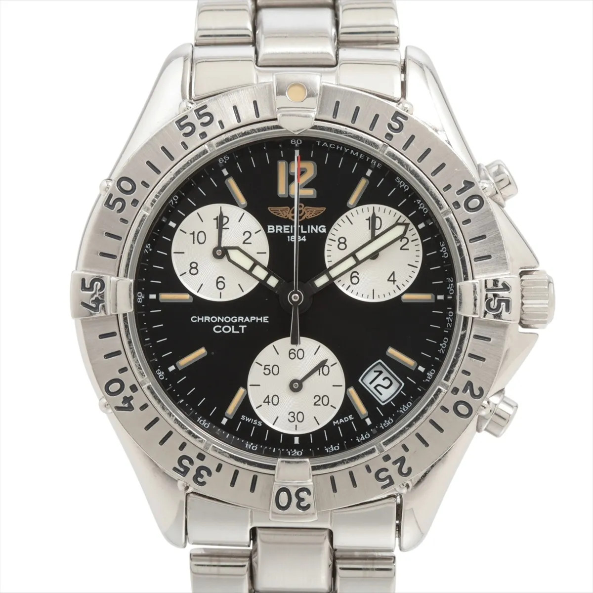 Breitling Colt A53035 SS SS QZ black dial 4 Extra Links
