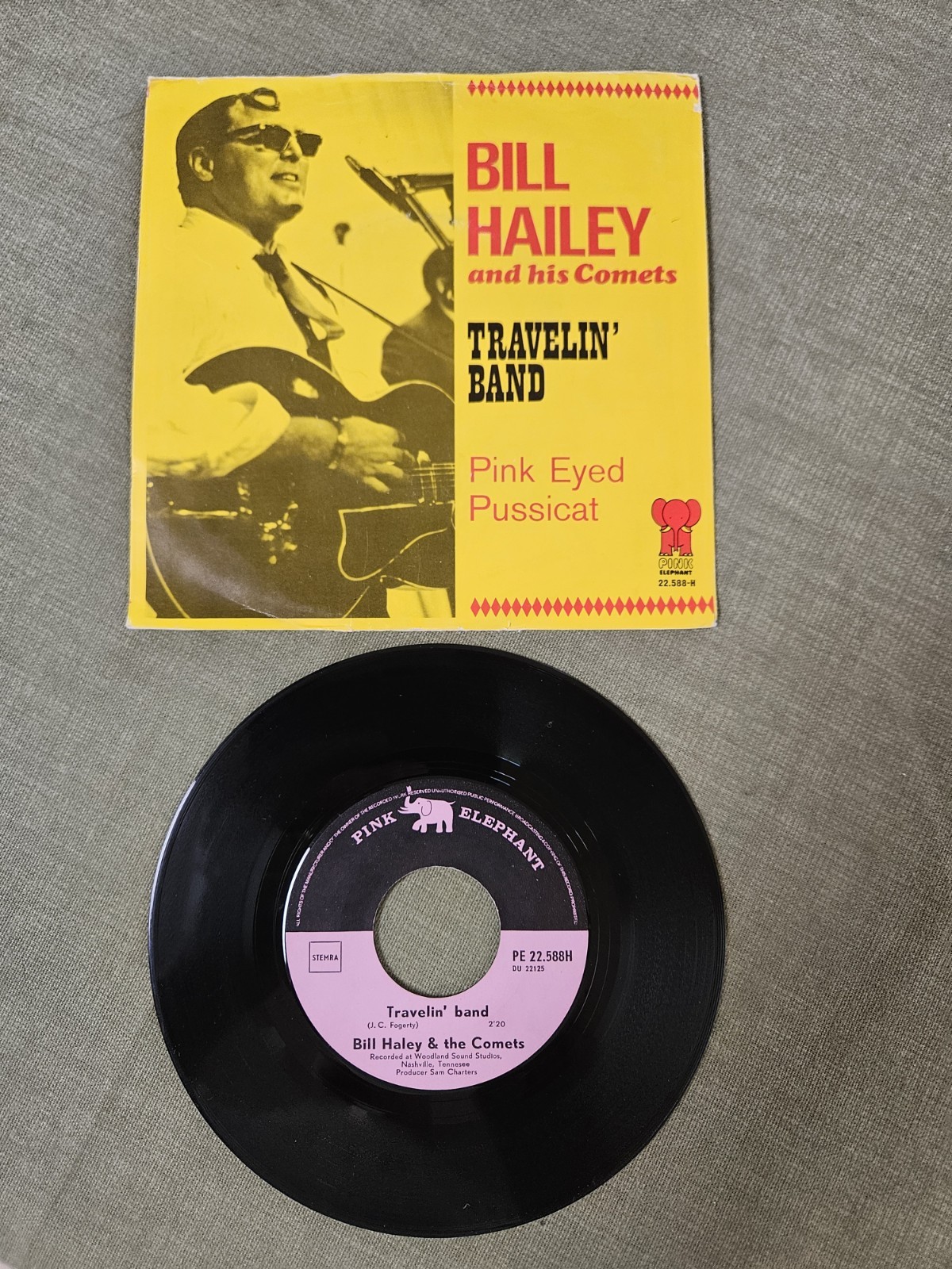 BILL HALEY & THE COMETS Travelin\' Band/Pink eyed pussicat-SLEEVE-VG+ SUPER RARE BILL HALEY & THE COMETS Travelin\' Band/Pink eyed pussicat-SLEEVE-VG+ SUPER RARE