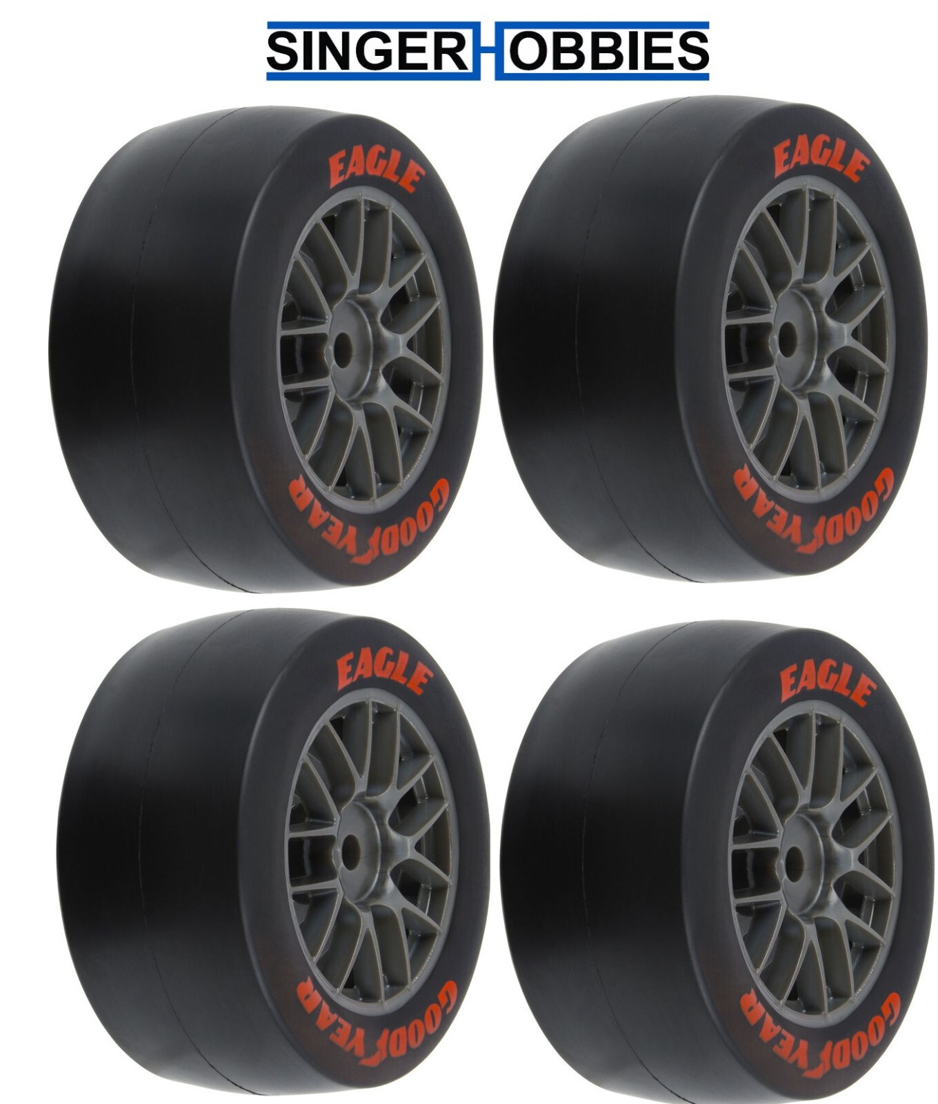 PRO-LINE 1030410 1/12 Goodyear Eagle Option Tire F/R MTD Gray Losi Nascar (4)