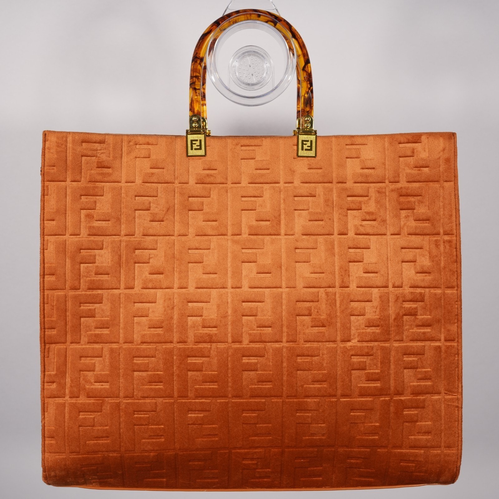 * Fendi Sunshine FF embossed Terry Tote Bag Burnt Orange * Fendi Sunshine FF embossed Terry Tote Bag Burnt Orange