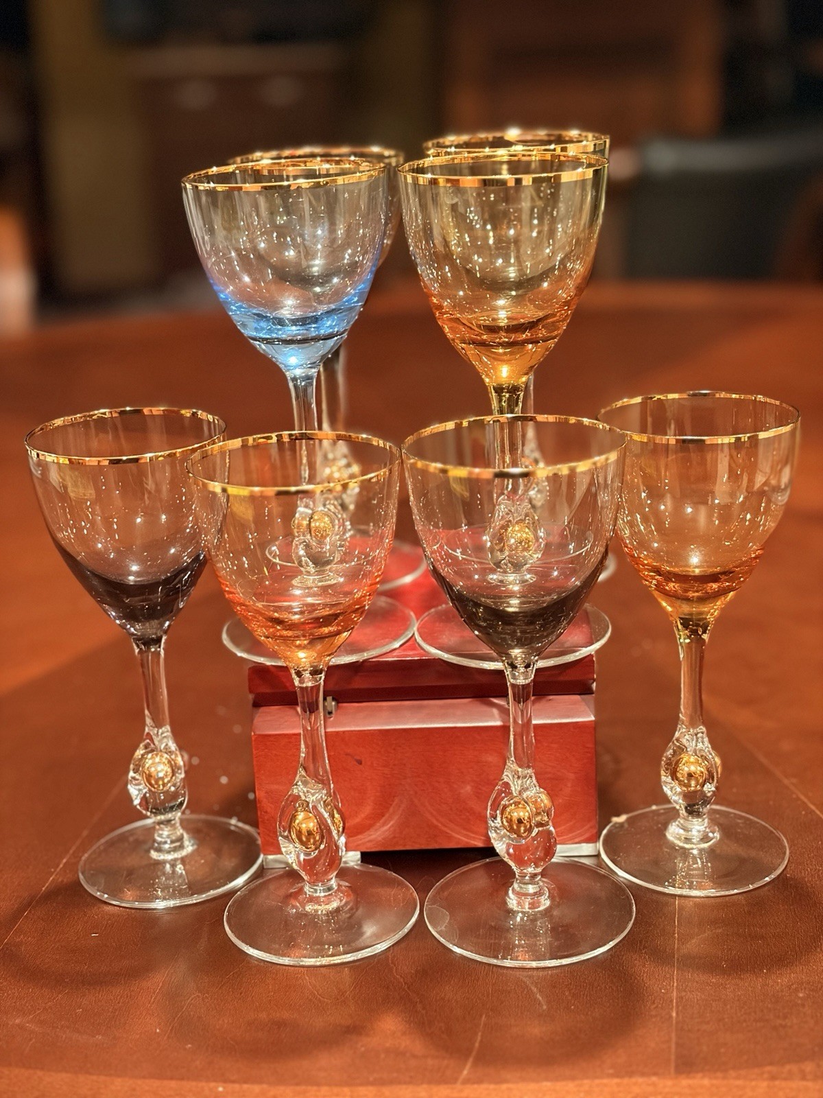 Gorgeous Vintage Jozef Stanik Zlata Zuzana Liqueur Glasses MCM Set Of 8 Czech Gorgeous Vintage Jozef Stanik Zlata Zuzana Liqueur Glasses MCM Set Of 8 Czech