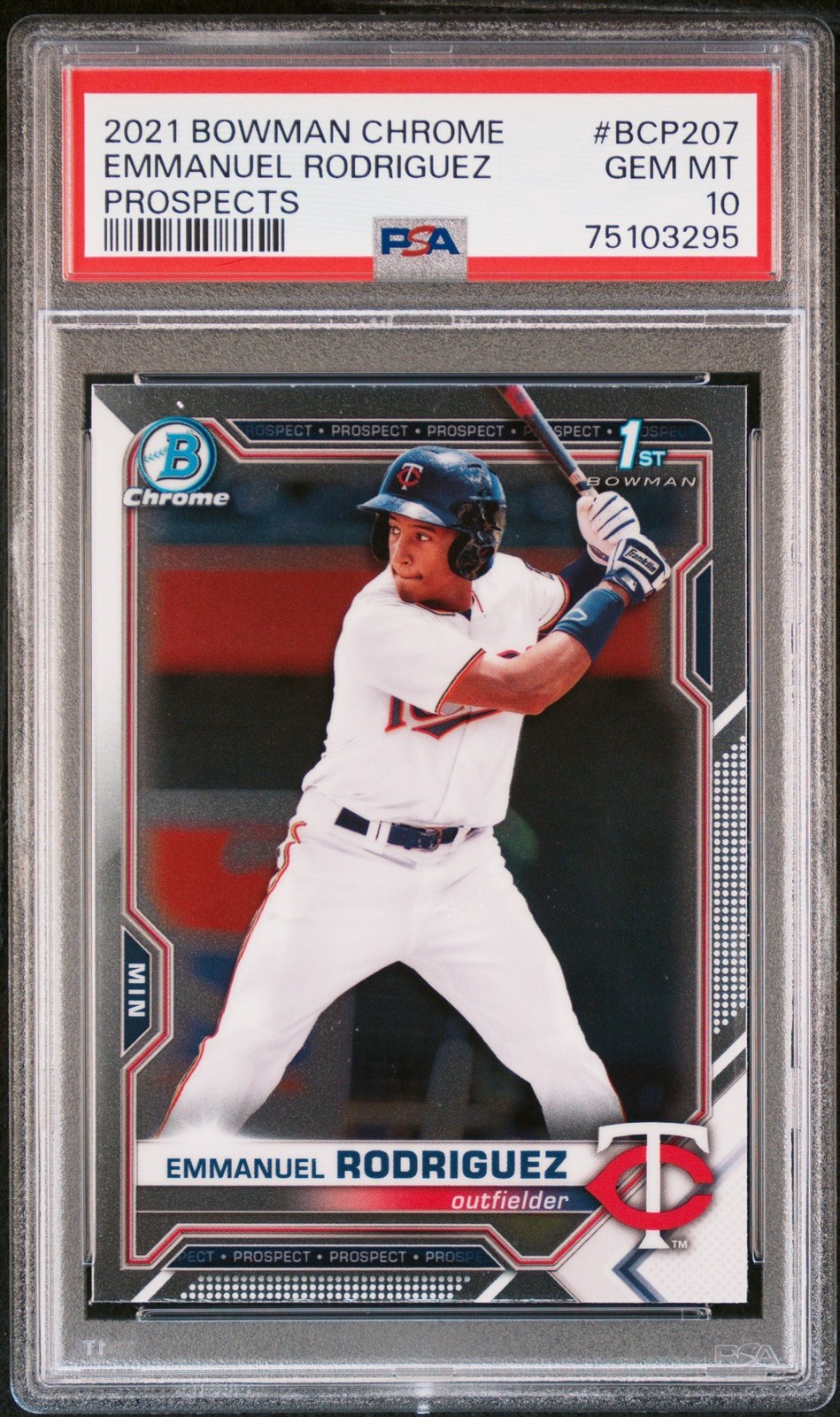 Graded 2021 Bowman Chrome Emmanuel Rodriguez #BCP207 RC Card PSA 10 Graded 2021 Bowman Chrome Emmanuel Rodriguez #BCP207 RC Card PSA 10