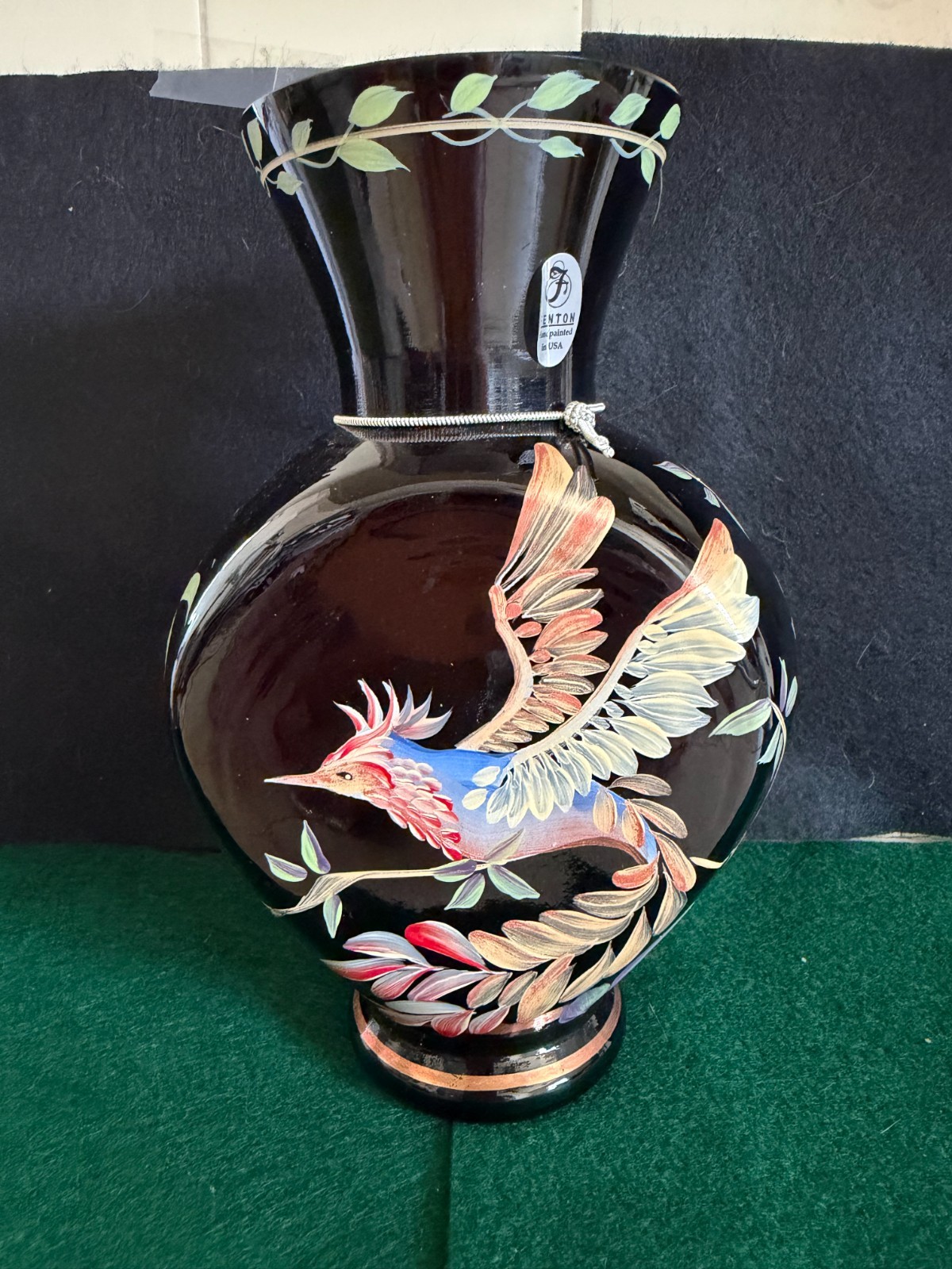 Fenton Ebony Black Centennial Collection Vase #793 Fenton Ebony Black Centennial Collection Vase #793
