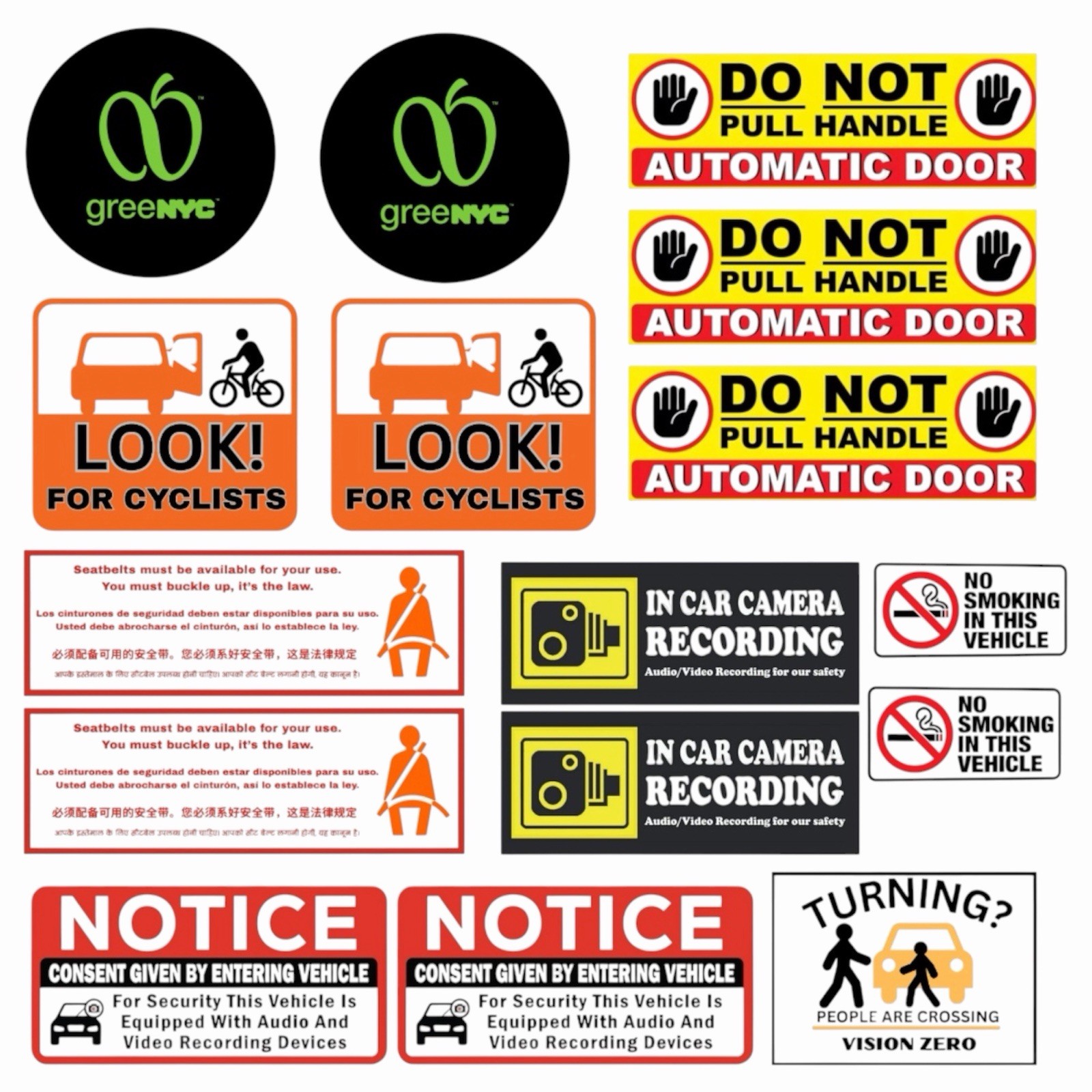 Tlc (uber ,Lyft,Taxi) Approved Vehicle Safety Decals Sticker- 14 Pieces. Tlc (uber ,Lyft,Taxi) Approved Vehicle Safety Decals Sticker- 14 Pieces.