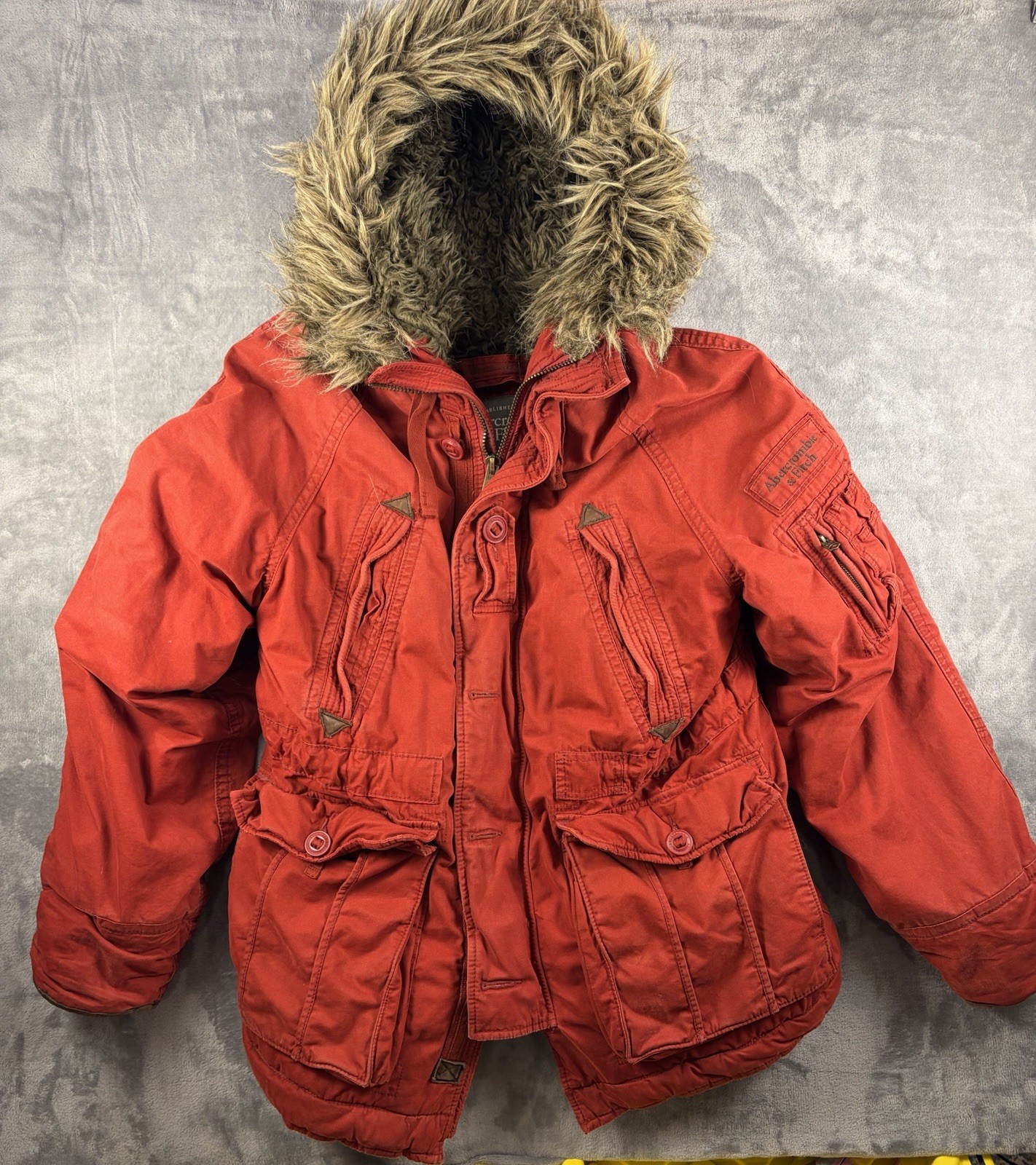 VTG Y2K Abercrombie and Fitch Men\'s MT. Washington Mountain Parka Jacket Red M VTG Y2K Abercrombie and Fitch Men\'s MT. Washington Mountain Parka Jacket Red M