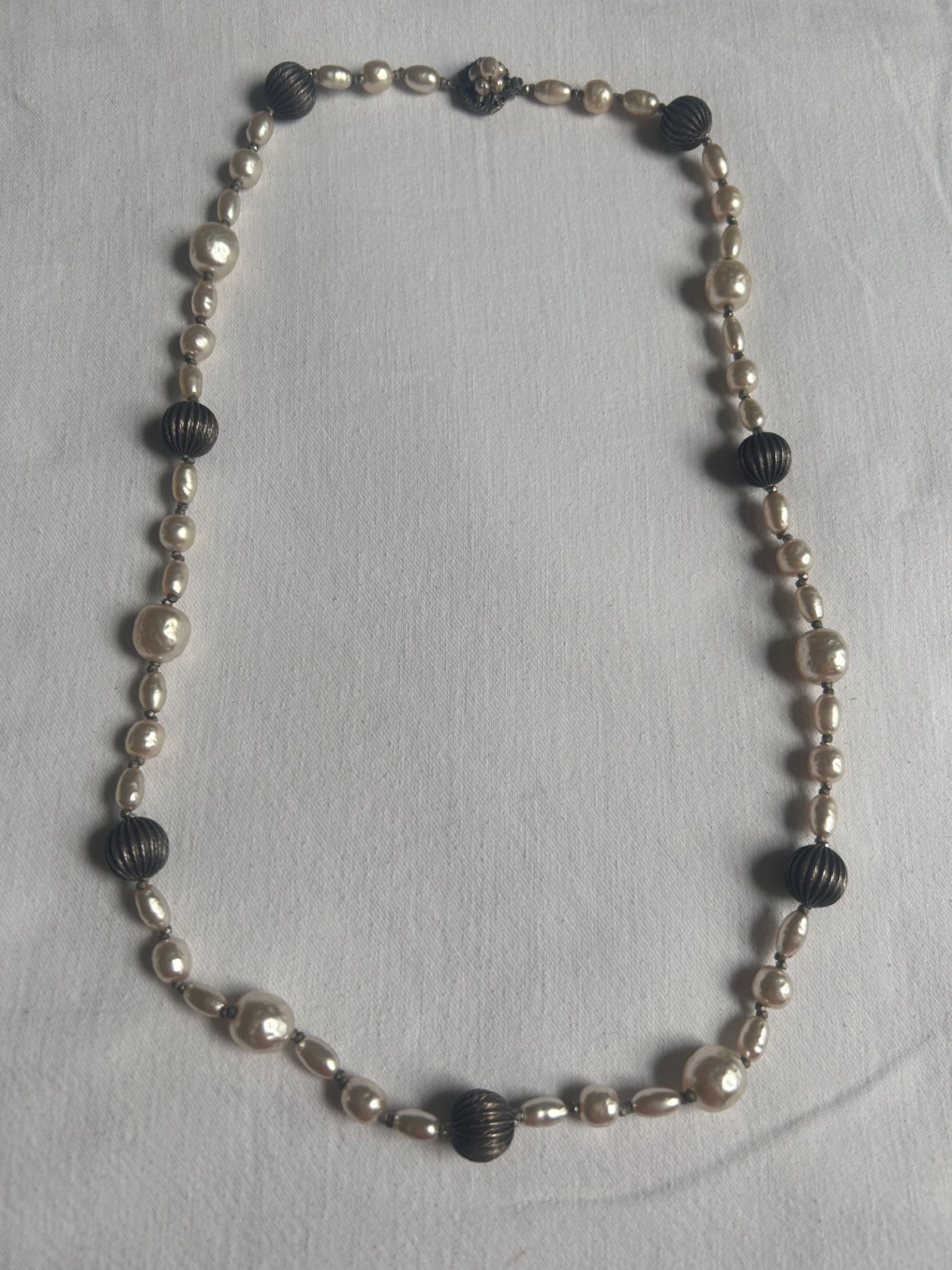Miriam Haskell Necklace Faux Baroque Pearl 28\