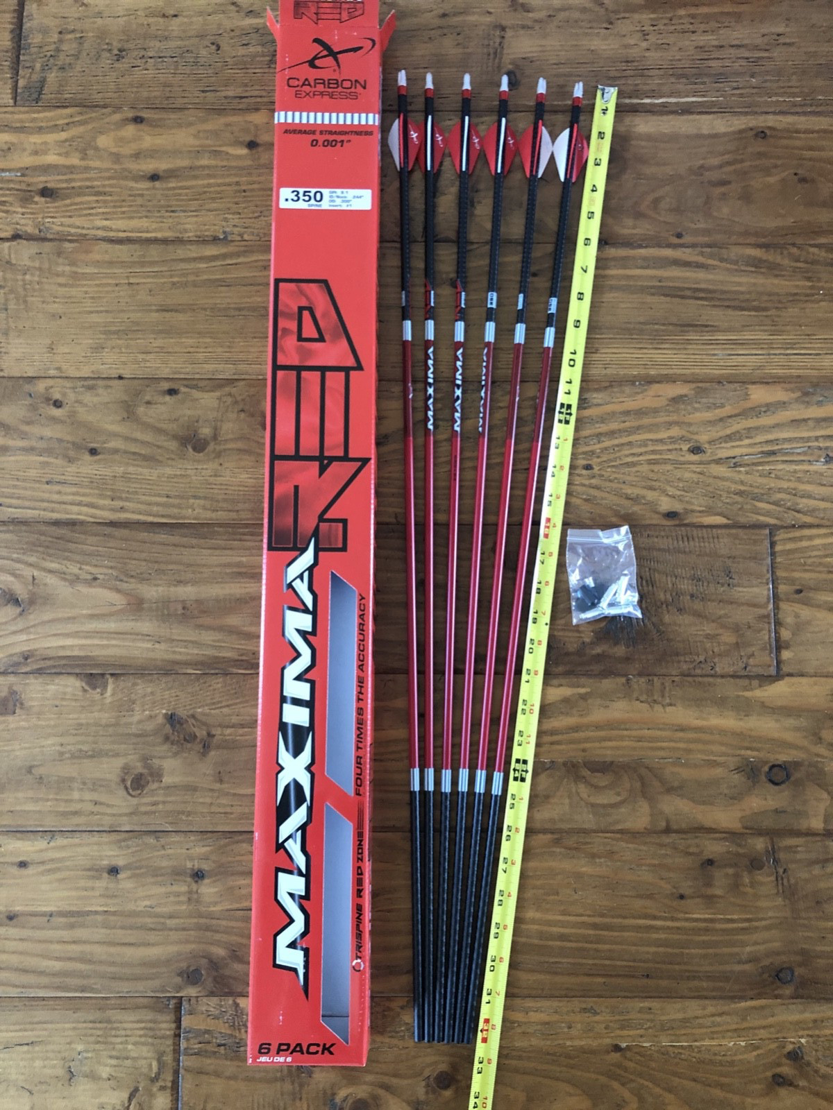 Carbon Express Arrows Maxima Red Spine 350 (6 Pack) With INSERTS - MPN - CX50754 Carbon Express Arrows Maxima Red Spine 350 (6 Pack) With INSERTS - MPN - CX50754