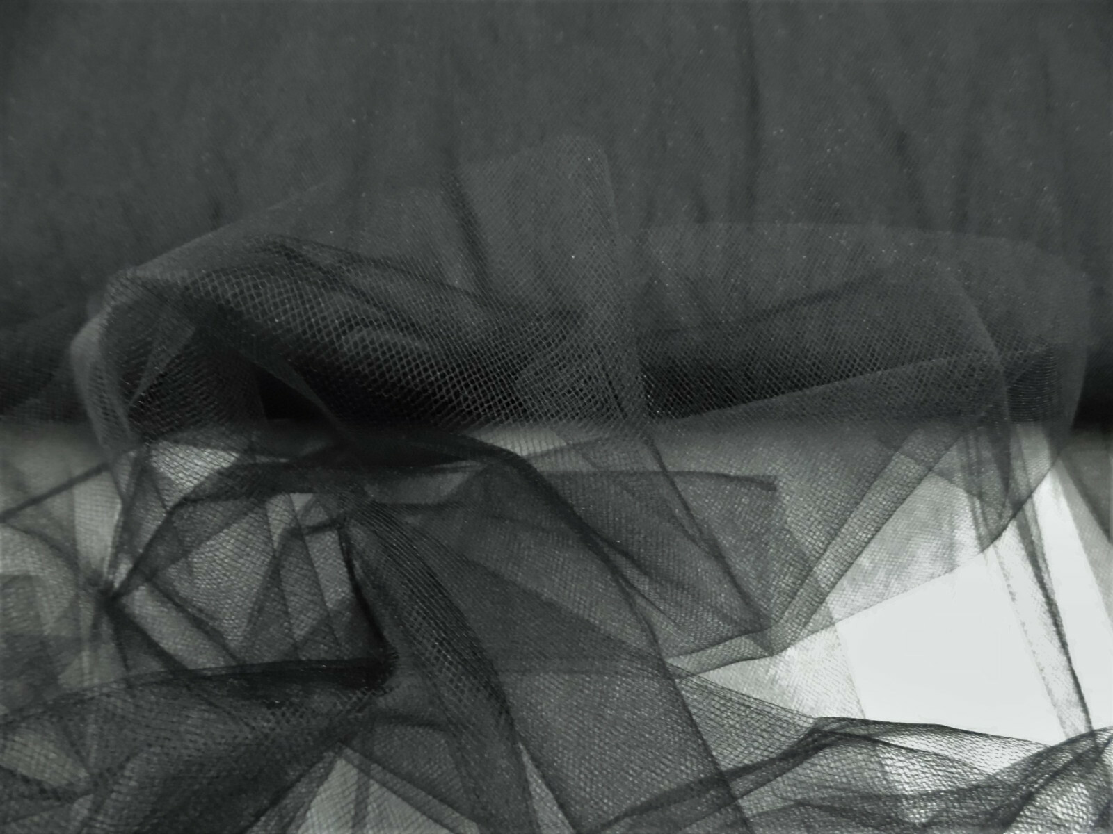Nylon Tulle Sheer Fabric Black 54 inch wide DD301 Nylon Tulle Sheer Fabric Black 54 inch wide DD301