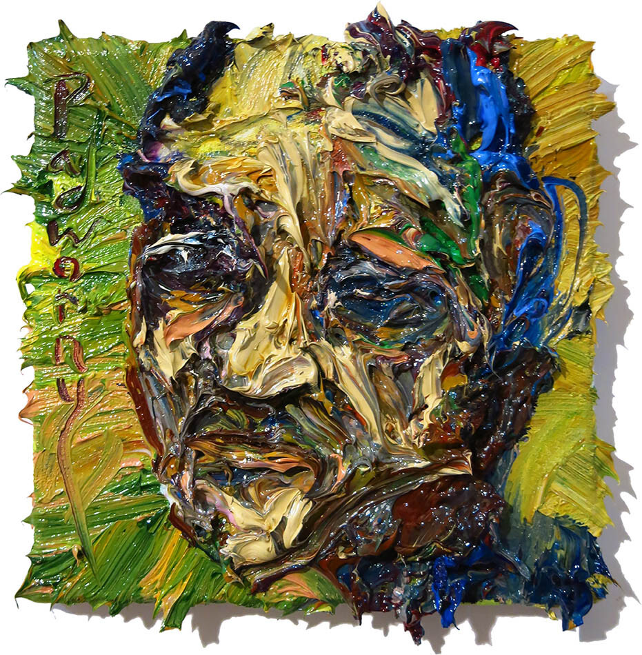 THICK ORIGINAL OIL█PAINTING MALE ART█SIGNED IMPRESSIONISM MAN█ABSTRACT PORTRAIT█