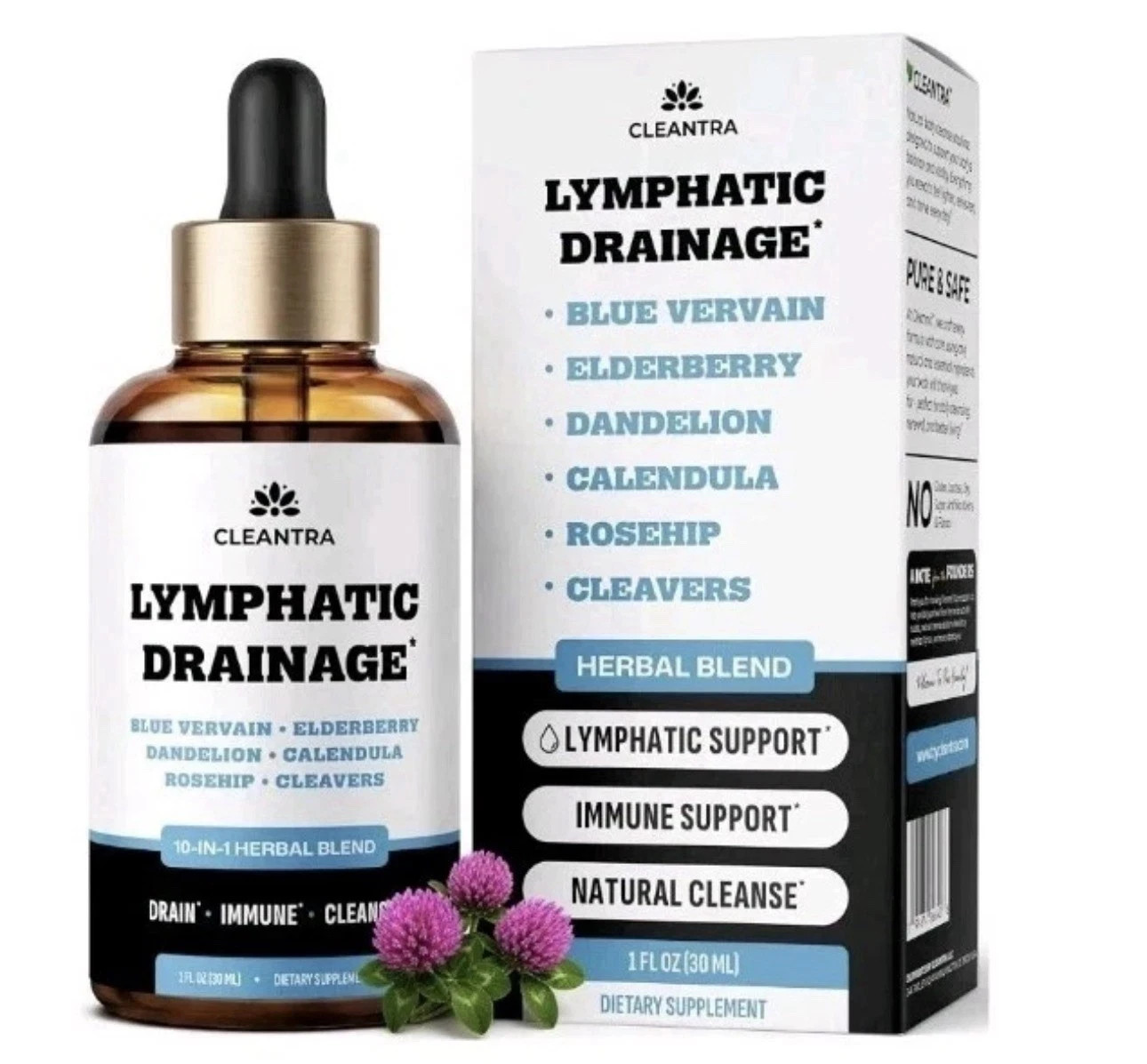 Cleantra Lymphatic Drainage Support Drops 10- in-1 Herbal Supplement Blend Cleantra Lymphatic Drainage Support Drops 10- in-1 Herbal Supplement Blend