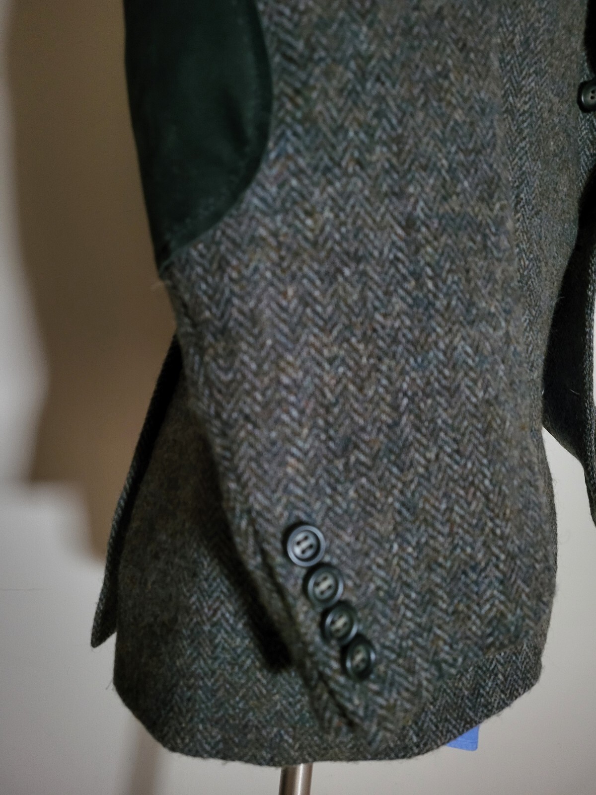 Vintage Blarney Green Irish Tweed 40S Elbow Patch Blazer Jacket Sport Coat