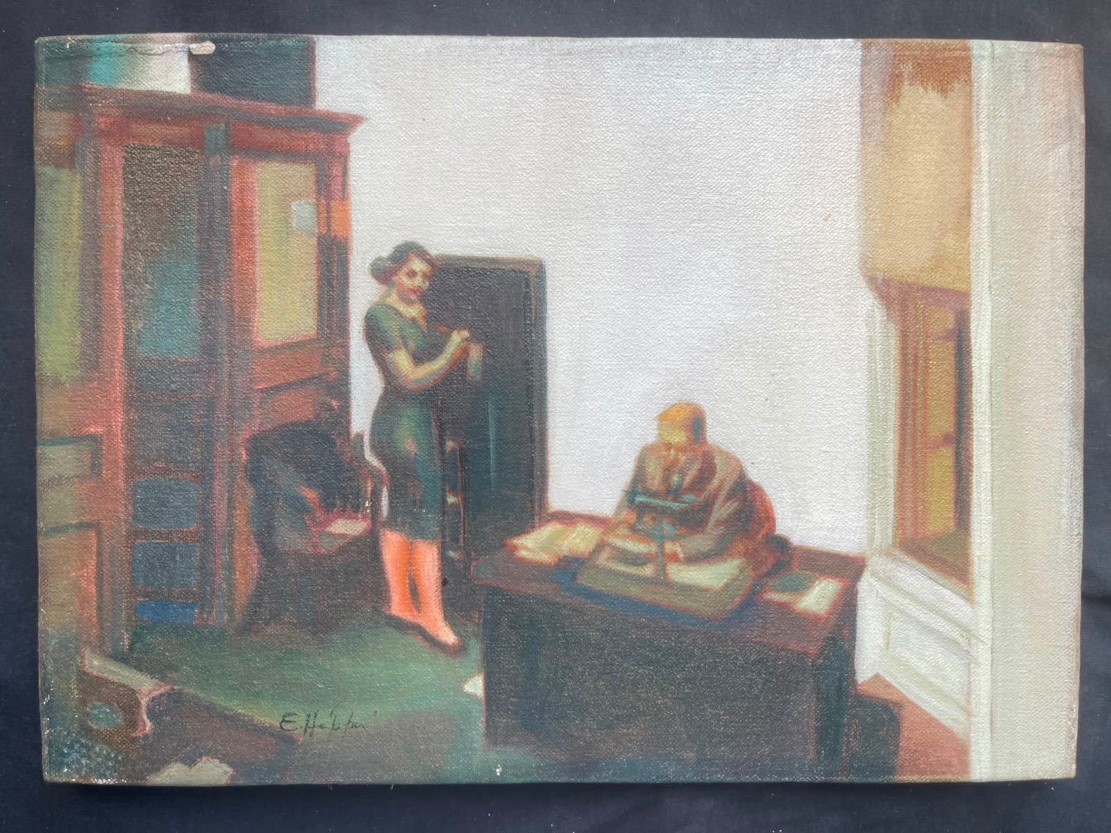 EDWARD HOPPER PAINTING ON CANVAS , SIGNED AND SEALED EDWARD HOPPER PAINTING ON CANVAS , SIGNED AND SEALED