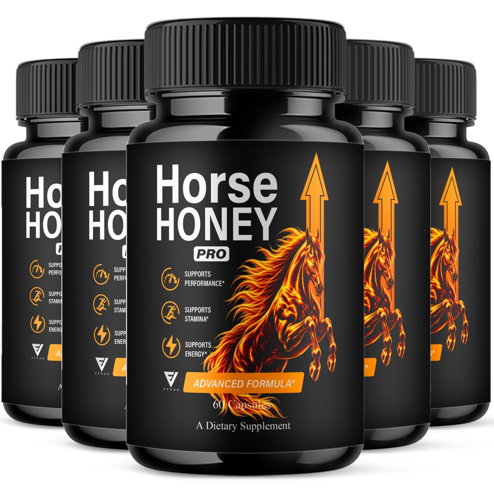 (5 Pack) Horse Honey Pro Male Capsules, HorseHoney Supplement (300 Capsules)