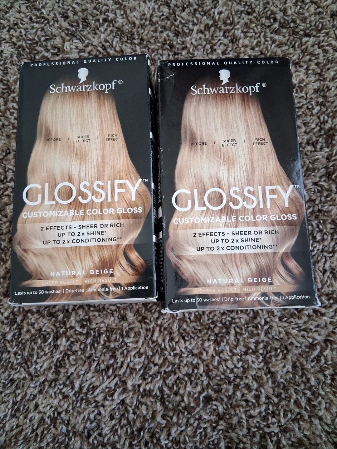 2ct) Schwarzkopf GLOSSIFY Customizable Color Gloss - Natural Beige 2ct) Schwarzkopf GLOSSIFY Customizable Color Gloss - Natural Beige