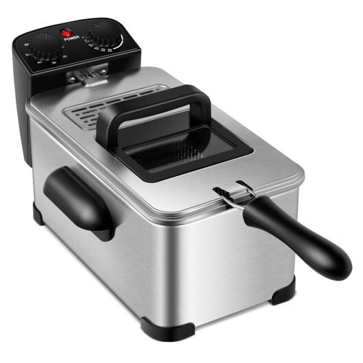 Costway Electric Deep Fryer 3.2 QT/12-Cup Stainless Steel 1700W with Frying Bask