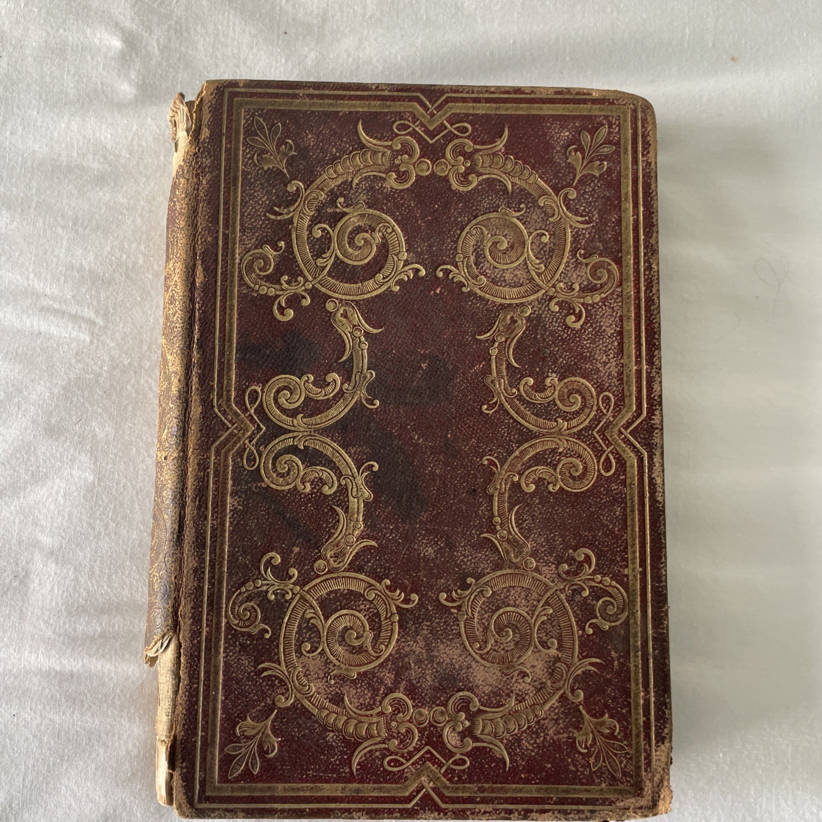 1853 The Garland Token of Friendship Emily Percival Antique Leather Gift Book