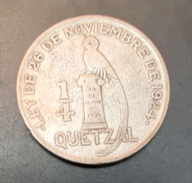 1926 guatemala 1/4 quetzal Silver Coin 1926 guatemala 1/4 quetzal Silver Coin