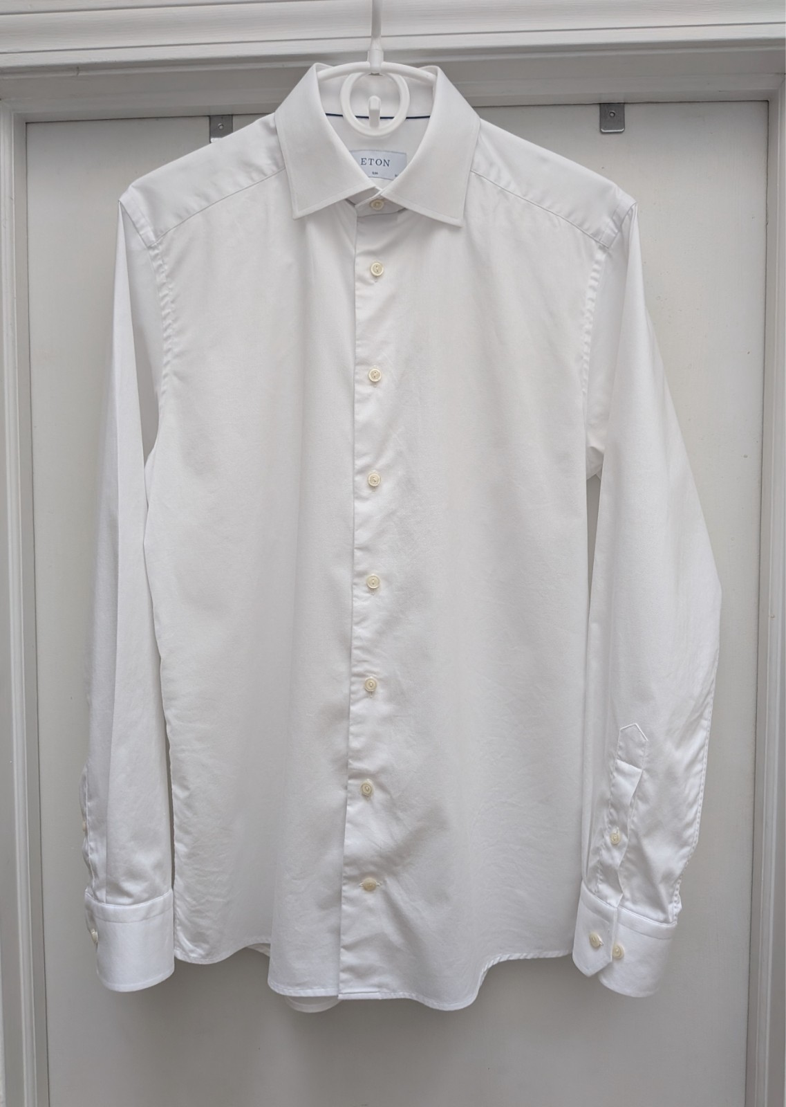 Eton Dress Shirt Bright White Cotton Twill Mens 15.75 (EU 40) Slim Eton Dress Shirt Bright White Cotton Twill Mens 15.75 (EU 40) Slim