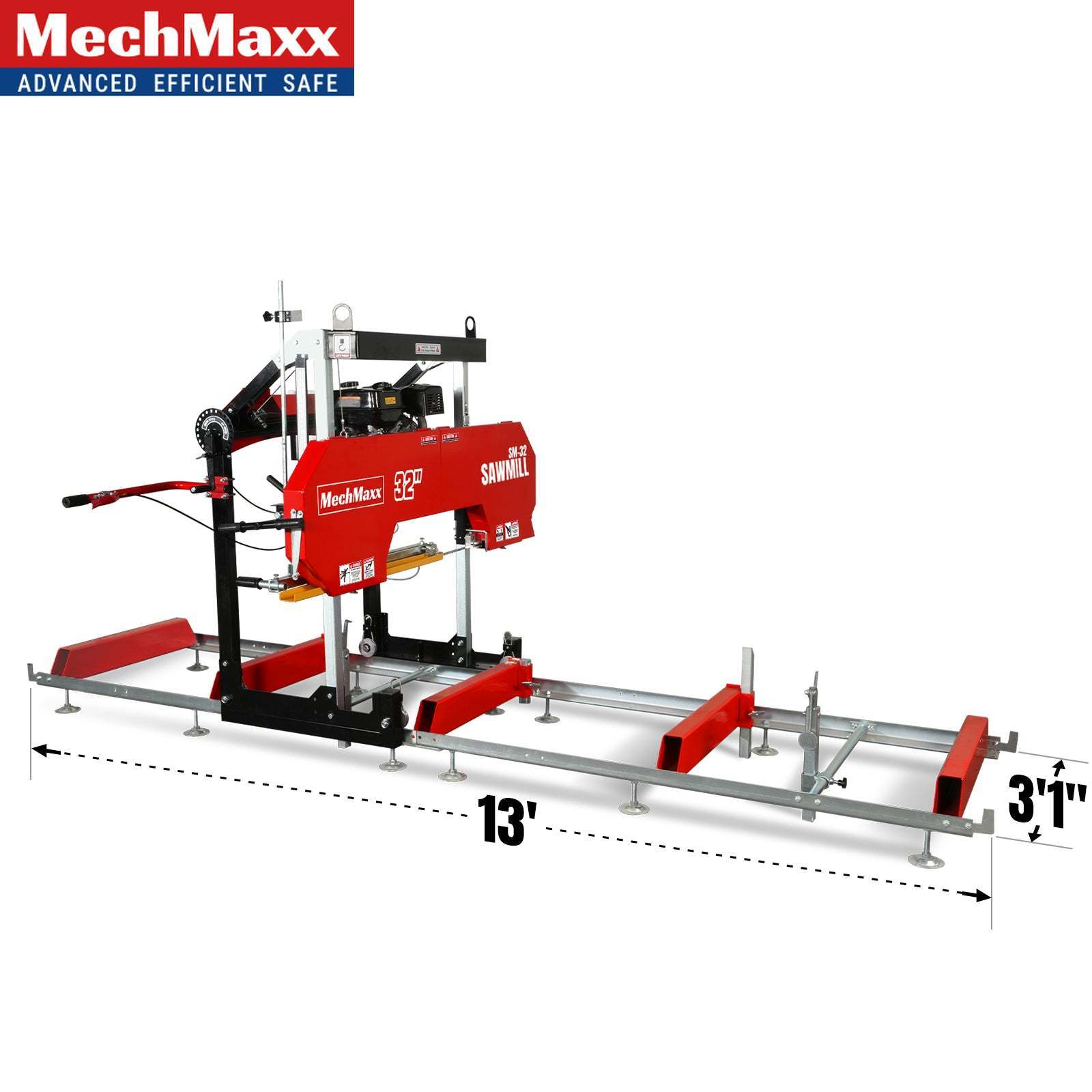 32\'\' Sawmill,ZONSEN 420cc 15HP Engine,26.5\