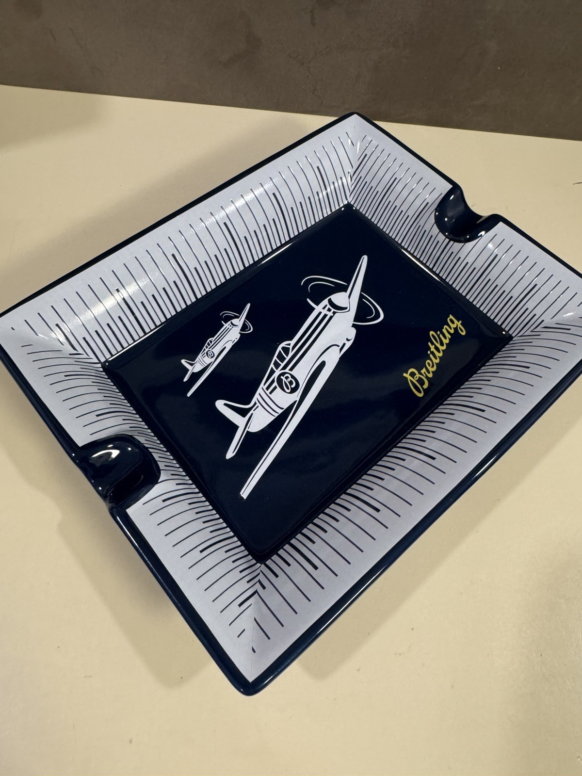 Breitling 1884 Airplane Ceramic Cigar Ashtray Mint Unused w/ Original Box Rare Breitling 1884 Airplane Ceramic Cigar Ashtray Mint Unused w/ Original Box Rare