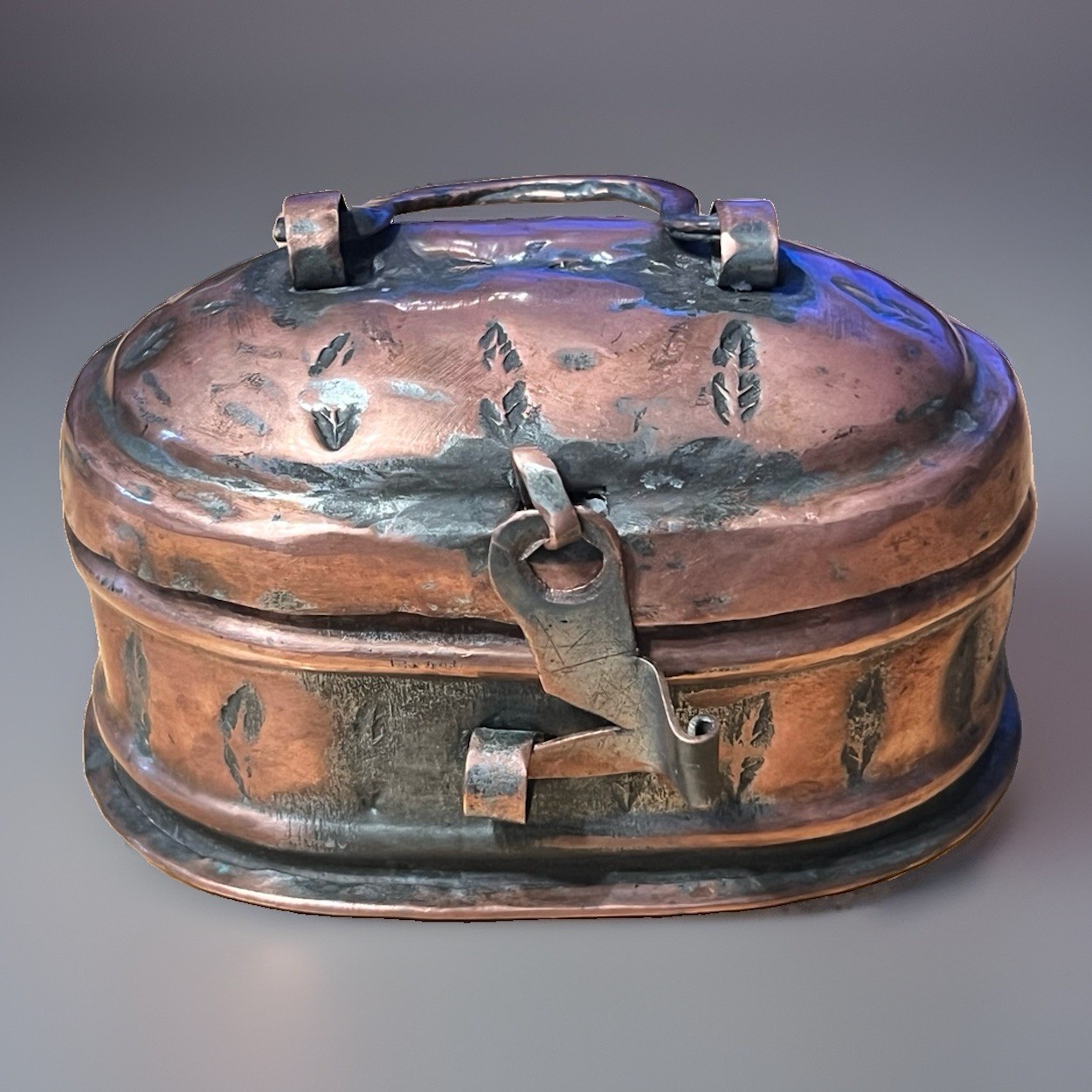 Antique Turkish Hammam Copper Soap Box Ottoman Bath House Kildan Sabunluk Tin