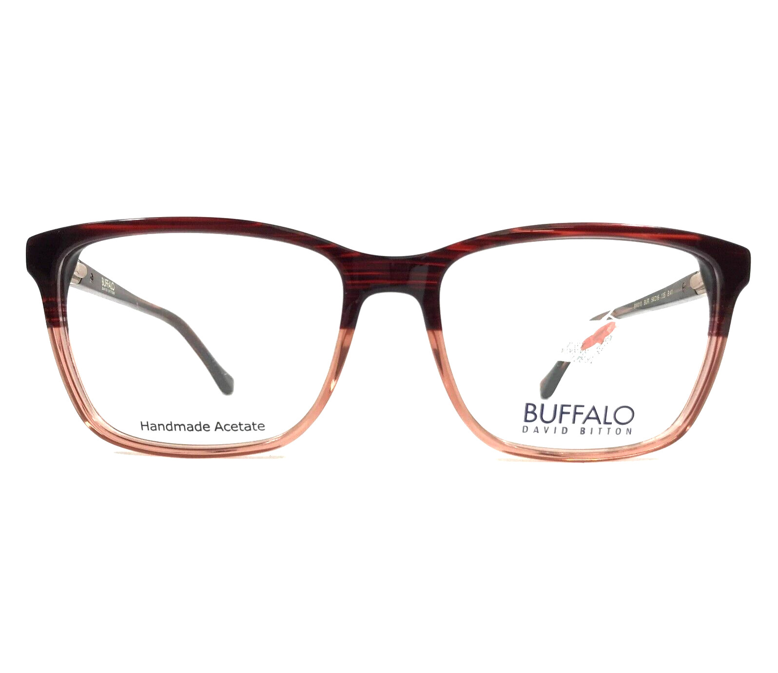 Buffalo by David Bitton Eyeglasses Frames BW010 BUR Burgundy Square 54-16-135 Buffalo by David Bitton Eyeglasses Frames BW010 BUR Burgundy Square 54-16-135