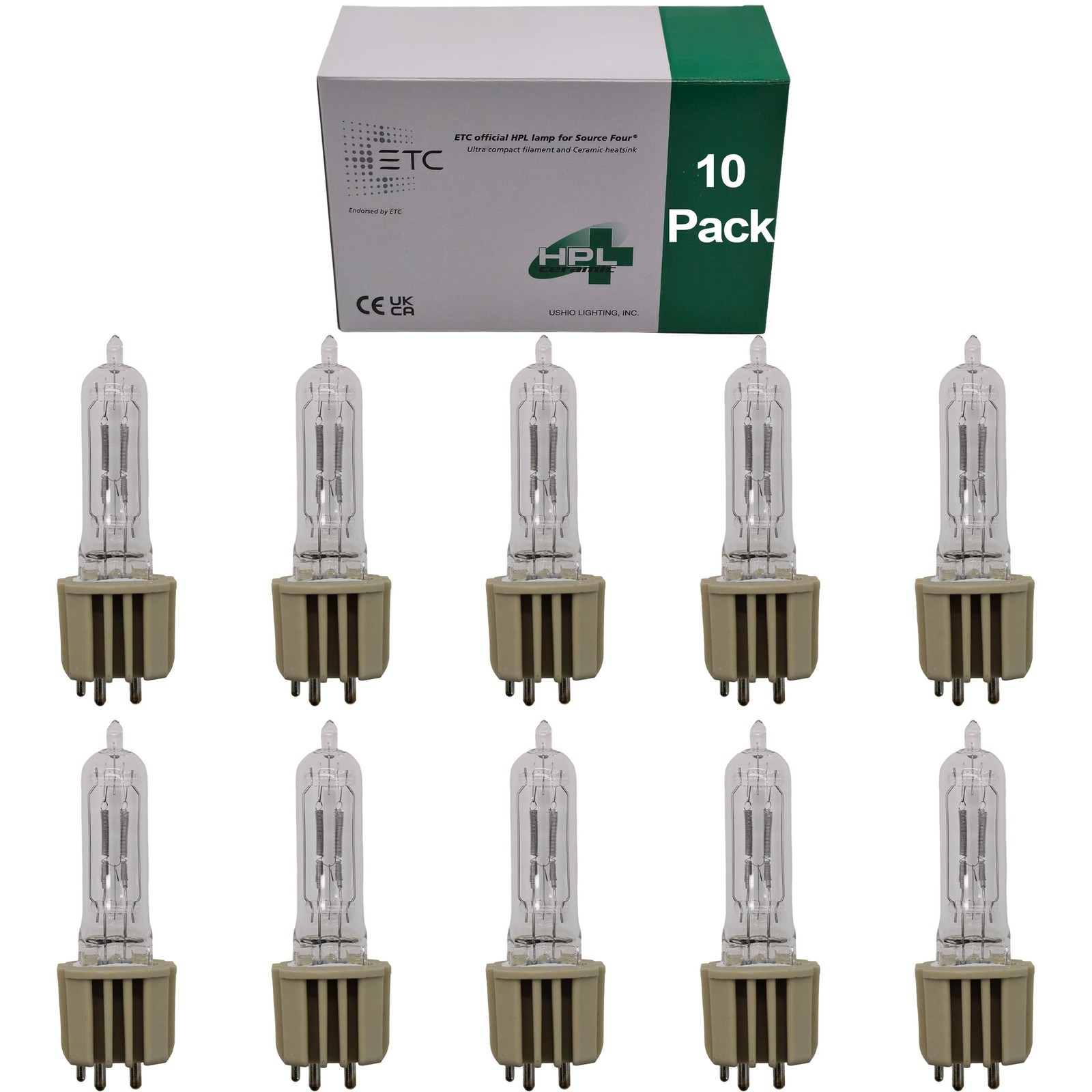 Ushio HPL 750W 120X+ 1500HR Stage & Studio Lamp 10 Pack 750/120 - 1003178