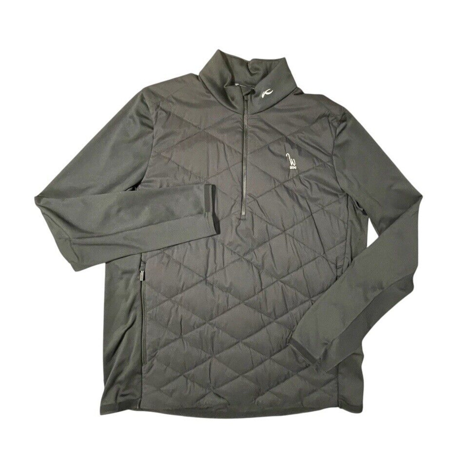 NEW Kjus Mens Jacket Medium/50 Black Old Waverley Golf Release Half Zip Logo NEW Kjus Mens Jacket Medium/50 Black Old Waverley Golf Release Half Zip Logo
