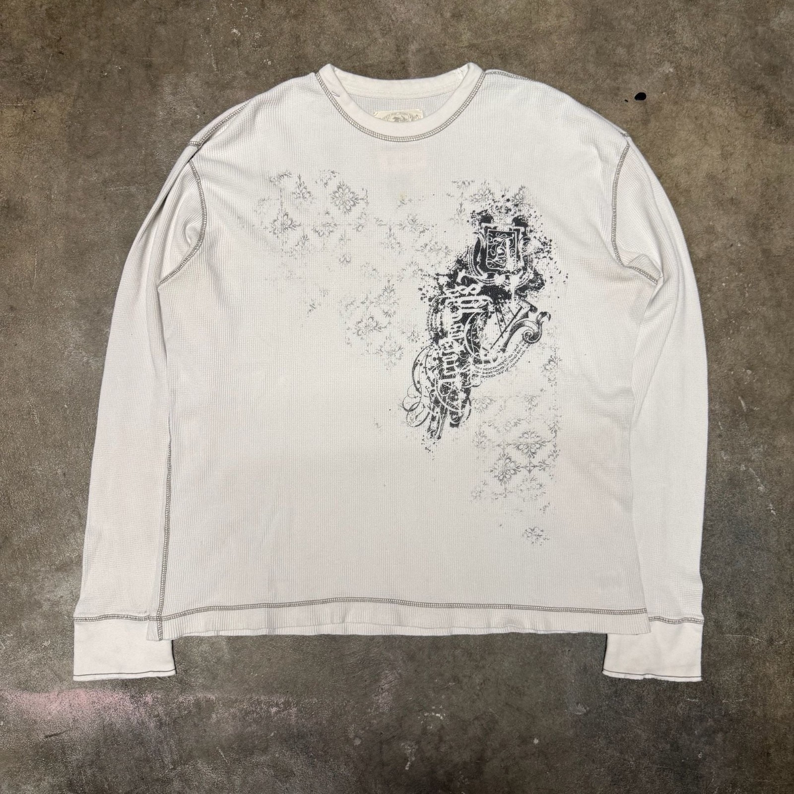 Aeropostale Y2K Long Sleeve Thermal T-Shirt White Aeropostale Y2K Long Sleeve Thermal T-Shirt White