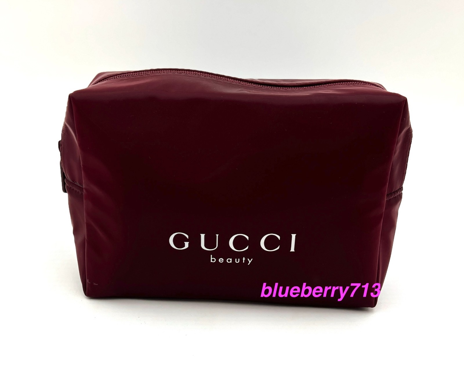 New Gucci Beauty  Makeup Bag Pouch Clutch  with zipper ~ Burgundy