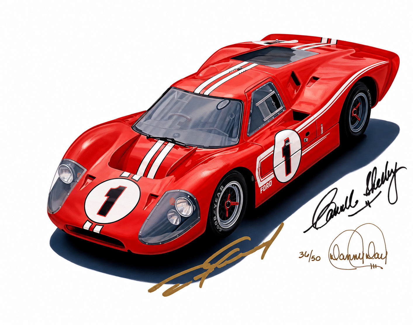 Ford GT40  MK IV by Danny Day  Autographed by  Dan Gurney and Carroll Shelby