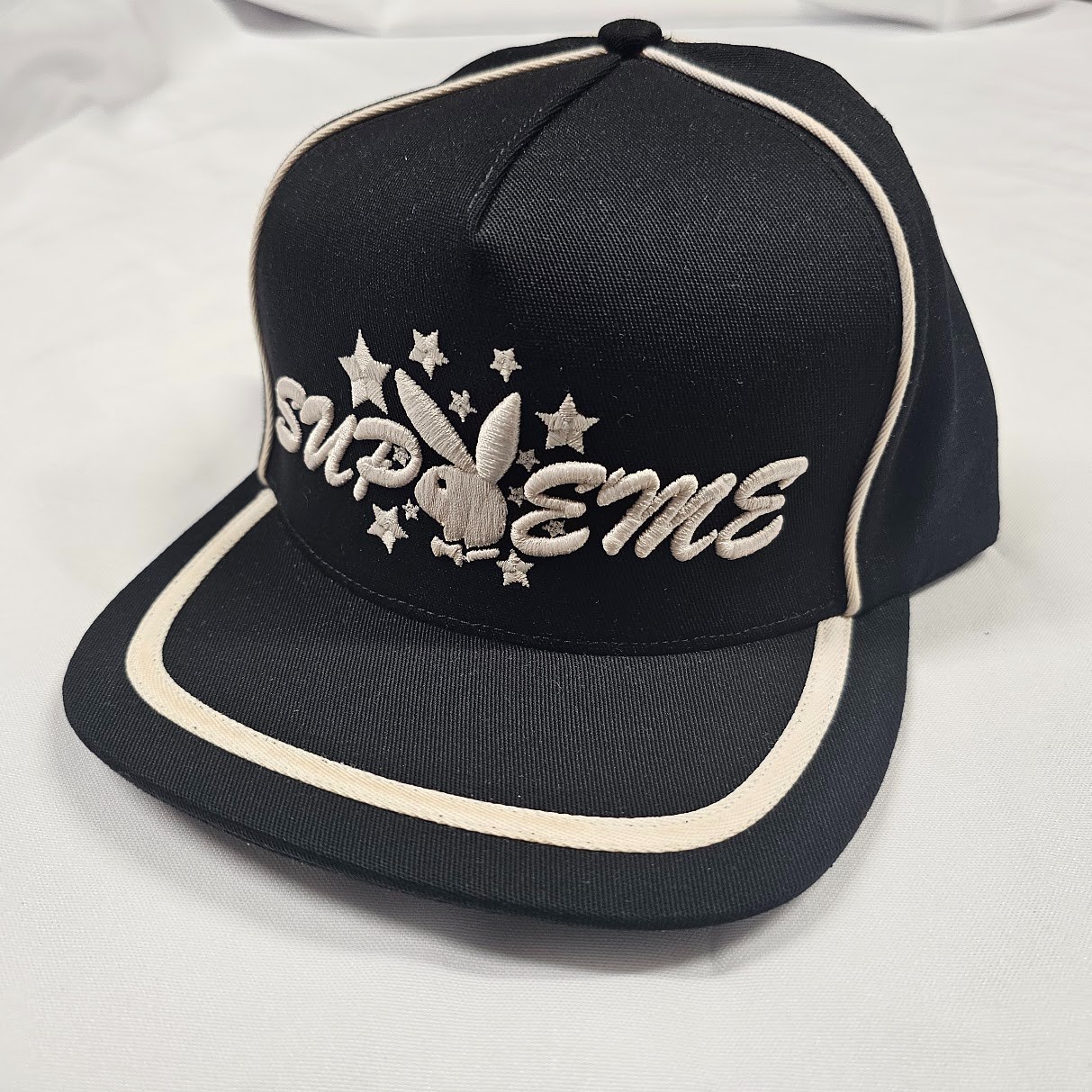 Supreme Playboy 5-Panel Cap Black SS21 Embroidered Hat 【NEW w/t Defect】