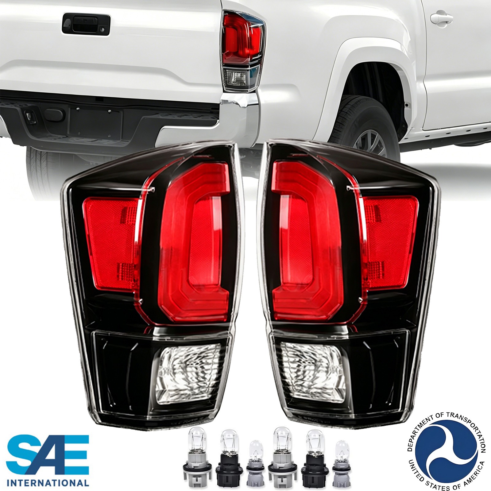 Fit For 2016-2023 Toyota Tacoma TRD Rear Tail Lights Brake Turn Signal Lamp Pair