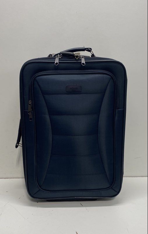 Misako Navy Blue Rolling Suitcase Carry On Luggage Two Wheel Telescoping Handle