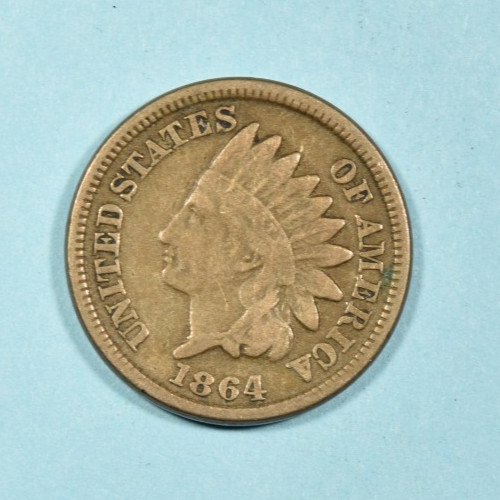 1864 Copper Nickel C/N Indian Head Cent Penny ~ F FINE ~ US Type Coin 1864 Copper Nickel C/N Indian Head Cent Penny ~ F FINE ~ US Type Coin