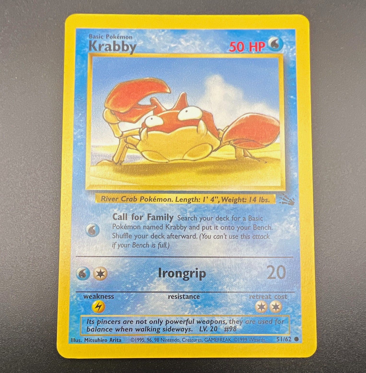 Wizards of the Coast Krabby Fossil 51/62 Unlimited Regular Common English 50 HP